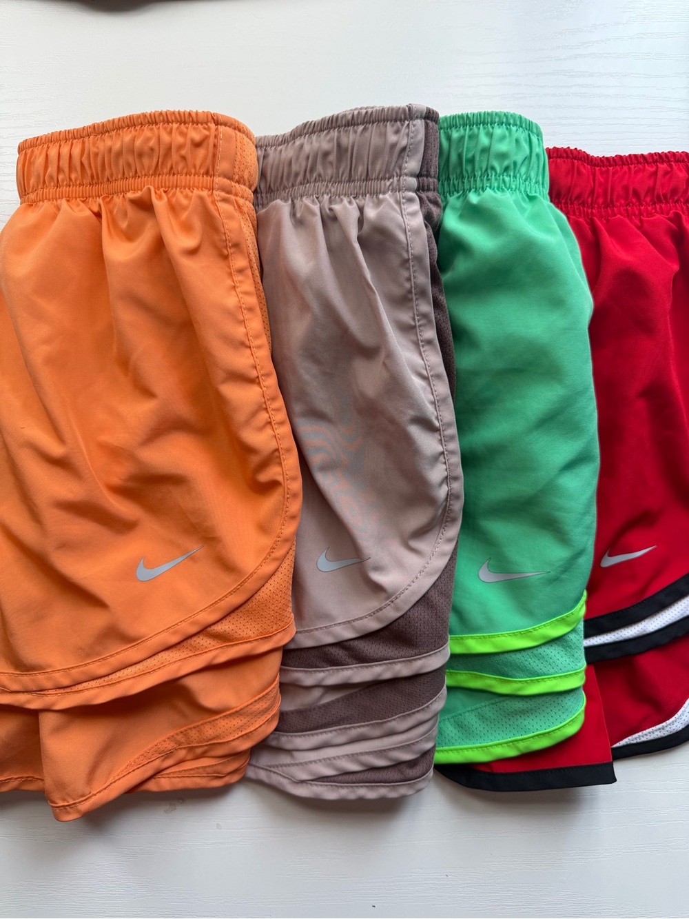 Nike Kids' Athletic Shorts - Orange, Tan, Green, Red